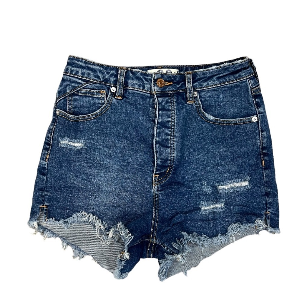 We the Free People Button Fly High Rise CRVY‎ Denim Shorts Size 28